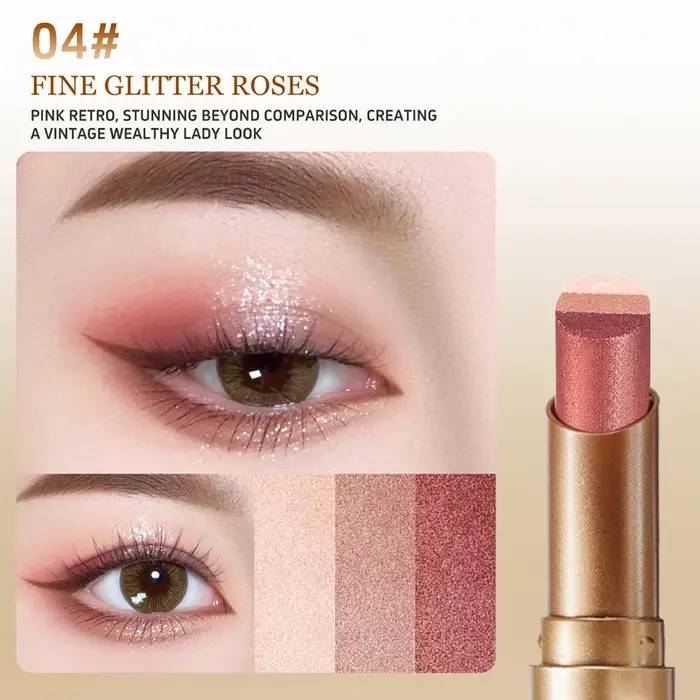 O'CHEAL trois couleurs ombre à paupières bâton dégradé délicat brillant imperméable paillettes ombre