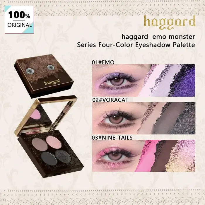 Palette de fards à paupières quatre couleurs Haggard Emo Monster Series