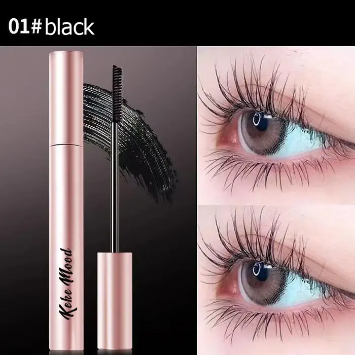 Mascara noir pour les yeux, longs, bouclés, durables, sans bavures, sans pelage, imperméable et rési