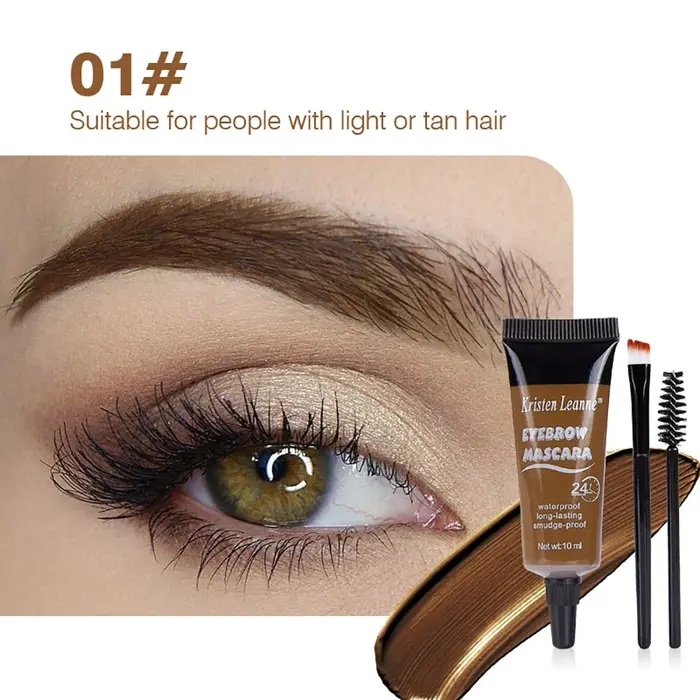 Kit de Teinture Sourcils Liquide Crème 6 Couleurs Marron, Henné Naturel, Mascara Imperméable, Maquil