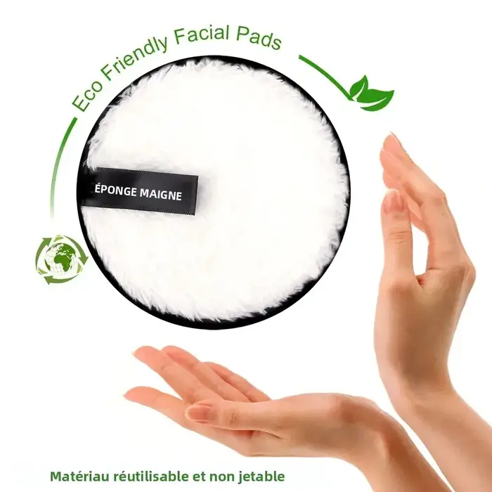 1/3 pièces disques réutilisables démaquillant lingette tampons de coton microfibre maquillage visage serviette tissu lavable éponge soins de la peau nettoyage bouffée
