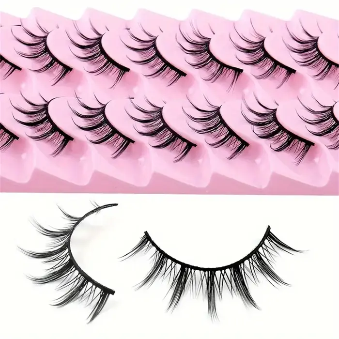 10 paires de faux cils de style anime diabolique