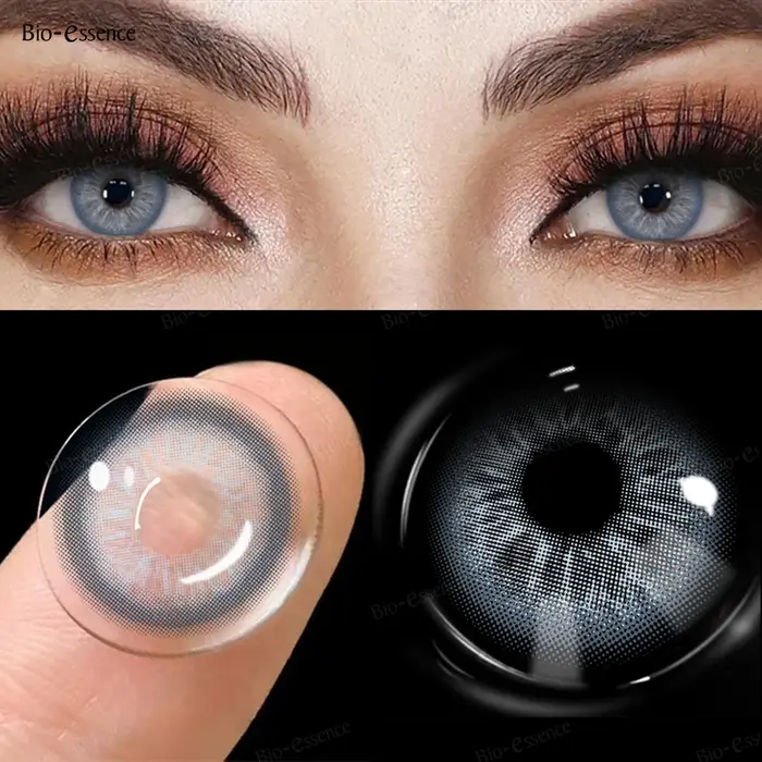 Bio-essence 1 paire de lentilles de contact colorées pour élèves, lentilles marron à la mode pour le maquillage, lentilles de cosplay, haute qualité, année des élèves naturels