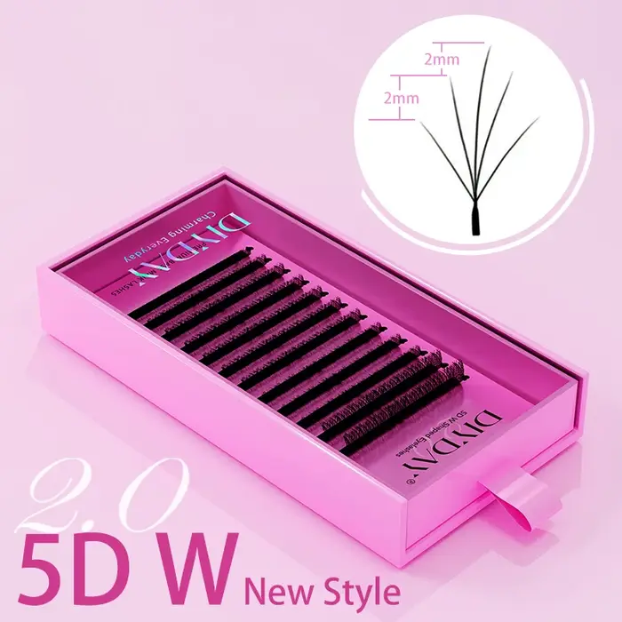 DIYDAY nouveau Style 5D W forme Extensions de cils différentes longueurs 5D