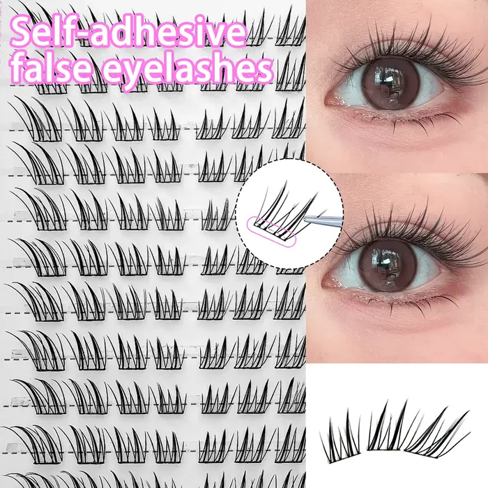 Faux cils Fox Eye sans colle, faciles à appliquer, adaptés aux débutants, naturels, doux et réutilis