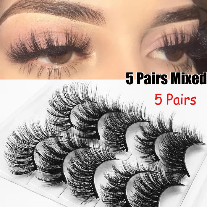 Faux cils en poils de vison naturels faits à la main