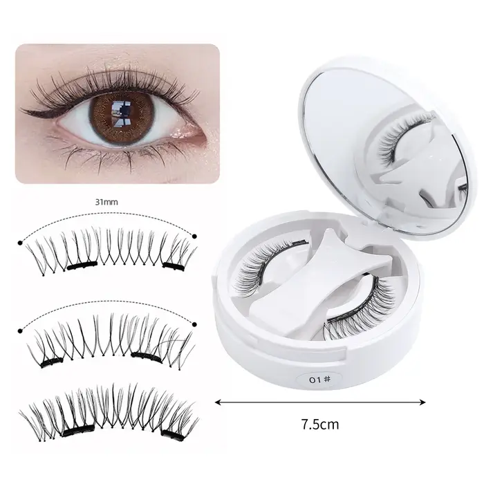 Ensemble de faux cils magnétiques 3D professionnels avec pince à épiler, cils naturels en vison moel