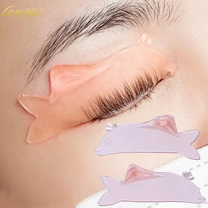 Lomansa 1 paire corée dauphin forme Silicone cils Perm