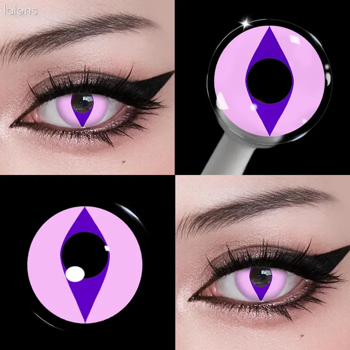 Lalens 1/2 paires de lentilles de contact colorées œil de chat 14,0 mm pour pupille petite, lentilles colorées pour cosplay d'anime, fêtes, jeux de rôle, beauté des yeux
