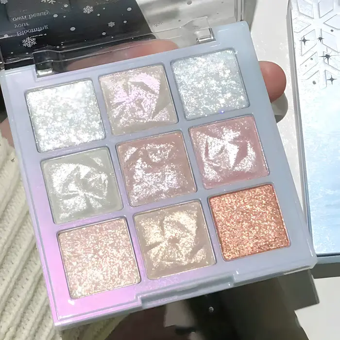 Palette de flocon de neige de Noël pour 9 documents, poudre fine et facile à appliquer, caméléon kli