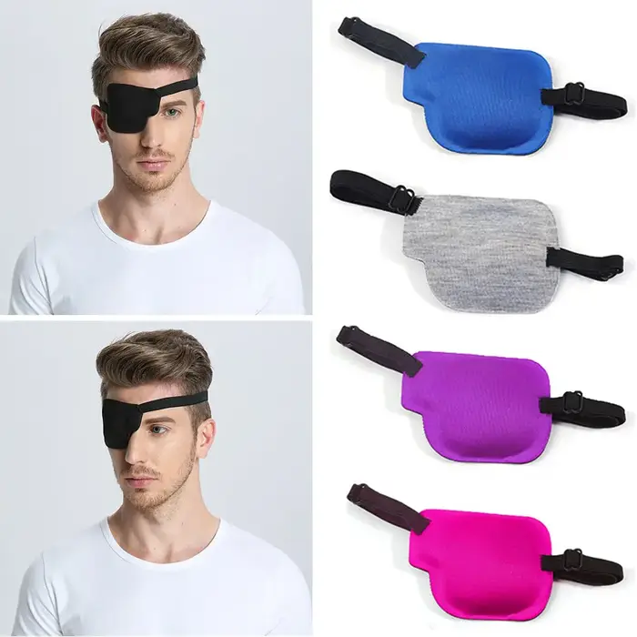 Patch oculaire noir à rainure en mousse 3D réglable