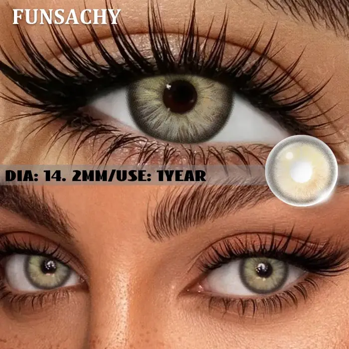 FUNSACHY 1 Paire de Lentilles de Contact Bleues pour les Yeux