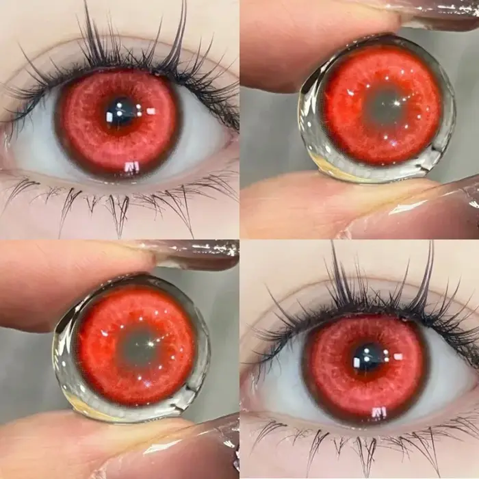 KSSEYE 2 pièces lentilles de Contact rouges avec Prescription beauté élèves naturel doux yeux