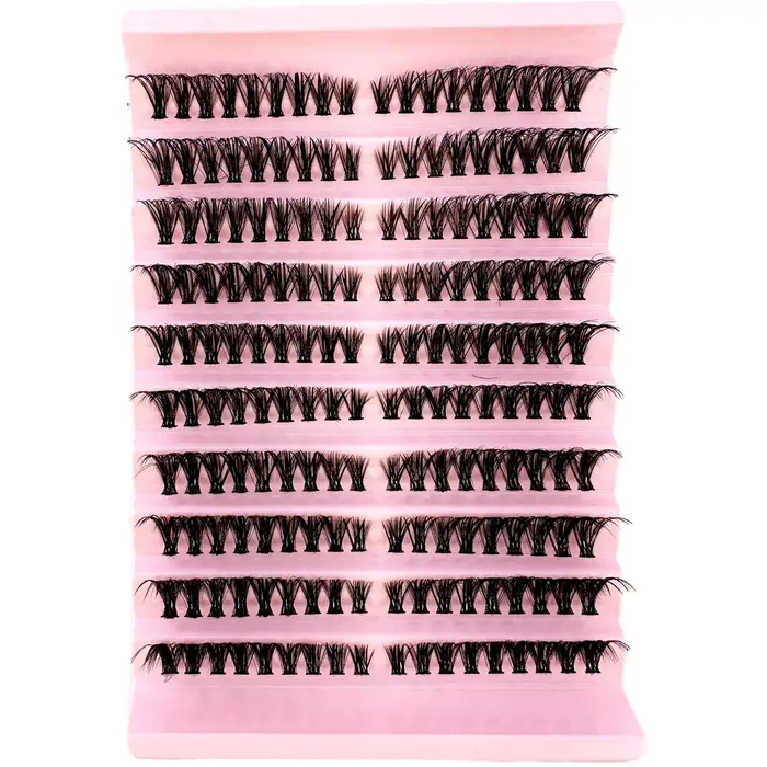 Extension de cils gauche + droite effet œil de chat/renard cils grappes simples 3D vaporeux aspect n