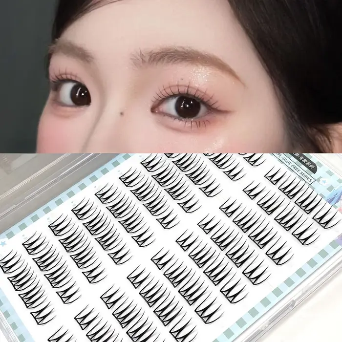 10 rangées coréen fille groupe Style faux cils U forme vaporeux idole