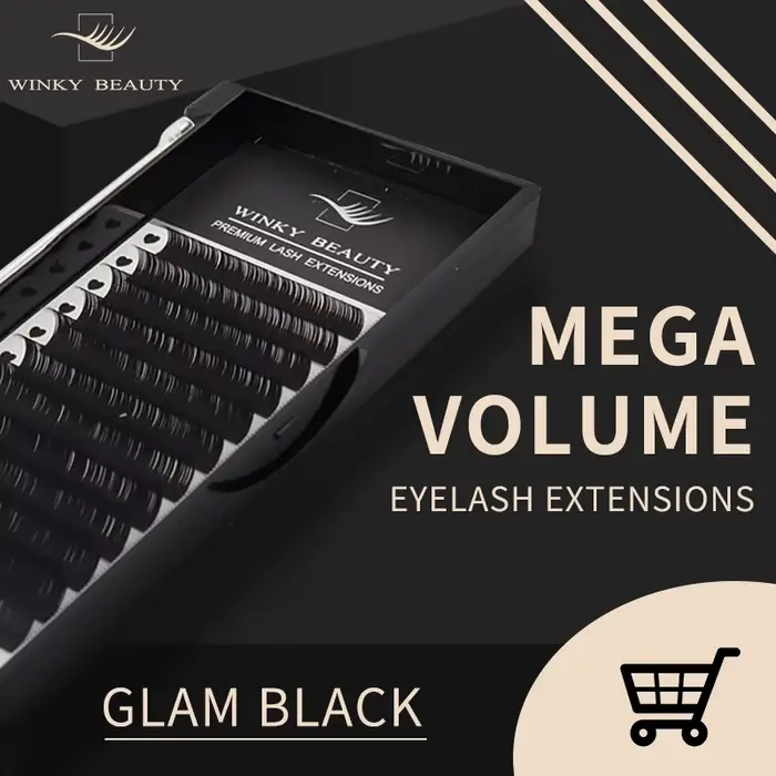 Winky Beauty-Extensions de cils individuelles, avec logo personnalisé, volume russe classique, pour 