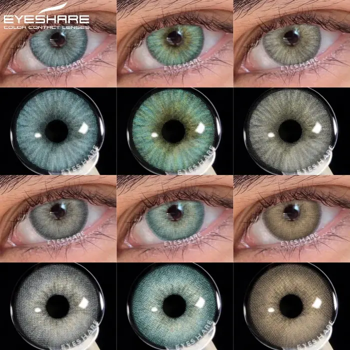 EYESHARE Contacts verts naturels lentilles de contact colorées pour les yeux 1 paire maquillage de beauté annuel élèves