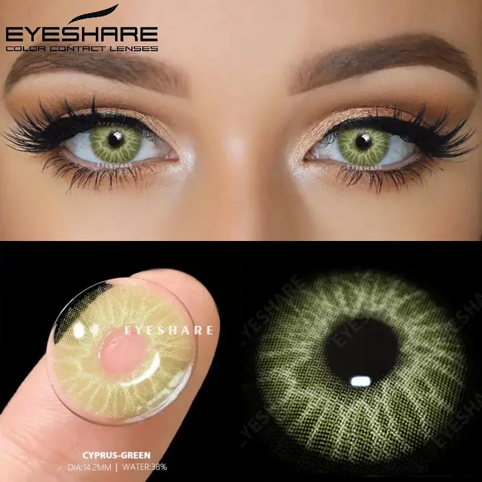 EYESHARE 1 paire de lentilles de Contact de couleur pour les yeux lentilles pour les yeux naturelles lentilles pour les yeux bleus lentilles marron élèves gris Contacts verts annuels