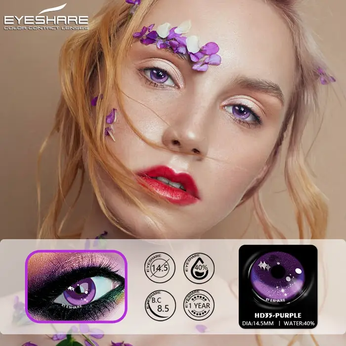 EYESHARE 1 paire de lentilles de contact Halloween pour les yeux Cosplay lentilles multicolores pour les yeux lentilles de contact jaunes lentilles bleues annuelles