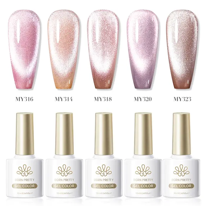 BORN PRETTY 5 pièces chat magnétique Gel pour les yeux vernis à ongles ensemble paillettes Ultra brillance tremper UV LED Nail Art Design manucure Kit d'ongles