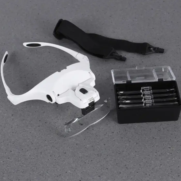Extension de cils 5 lentilles réglables bande de sauna, loupe avec lampe à lumière LED, loupes pour 