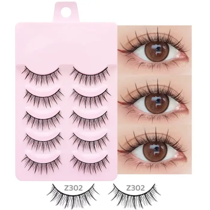 Mode 5 paires Manga cils plusieurs Styles Anime Cosplay segmenté faux