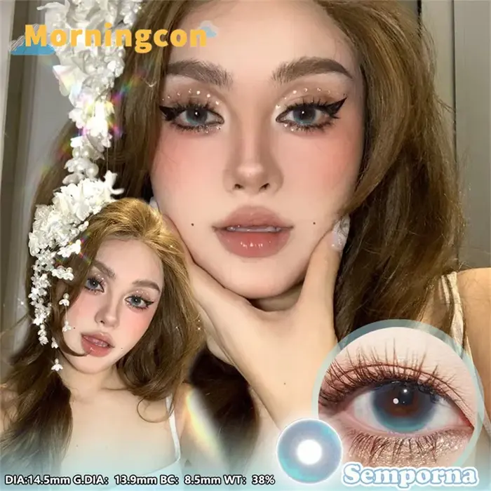Lentilles de contact annuelles 234 Cherry Blossom Rain Natural Color pour les yeux