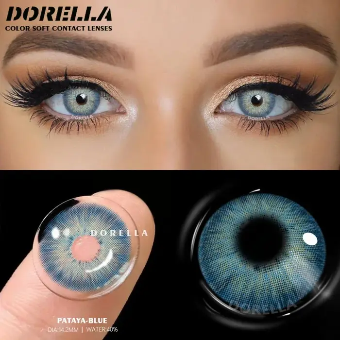D'ORELLA 1 paire de lentilles de Contact de couleur pour les yeux, lentilles marron d'aspect naturel, lentilles grises, lentilles pour les yeux bleus, usage annuel, belle élève