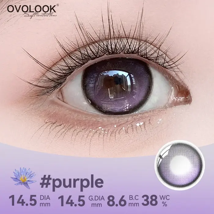 OVOLOOK - 2 paires de lentilles de contact colorées rose/bleu/vert pour maquillage