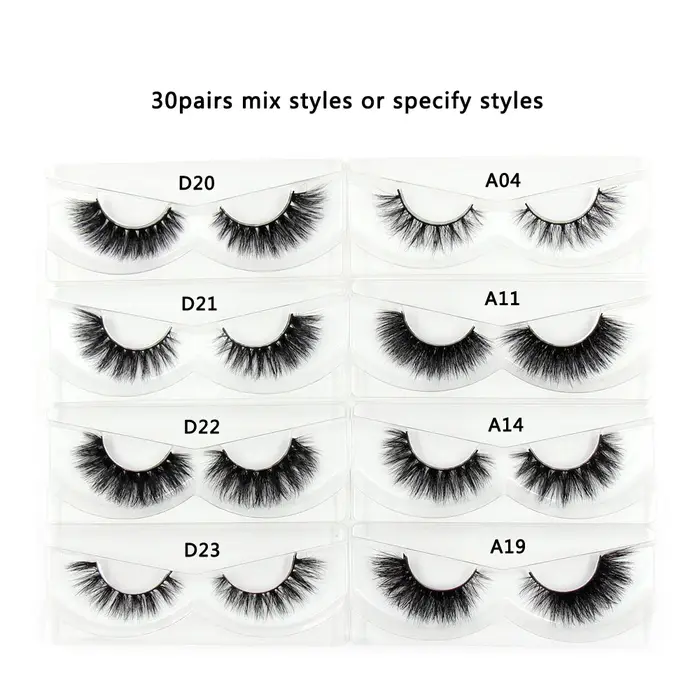 Faux cils de vison 3D avec escalade, faits à la main, bande complète, maquillage, moelleux, sans boî