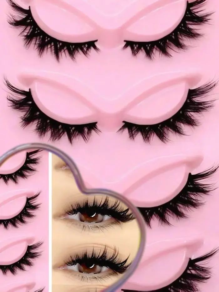 5 paires de faux cils luxueux et moelleux - épais