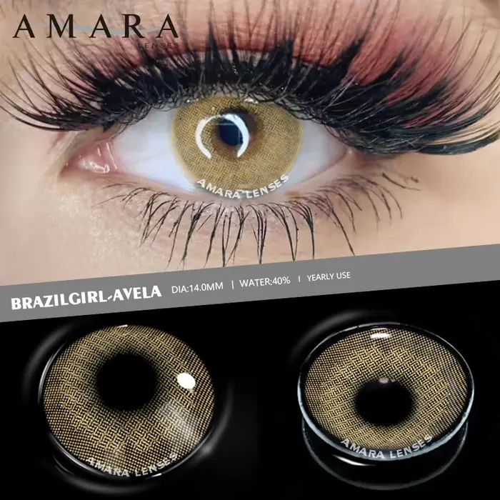 AMARA lentilles de Contact de couleur marron vert lentille yeux belle élève lentilles de Contact de 