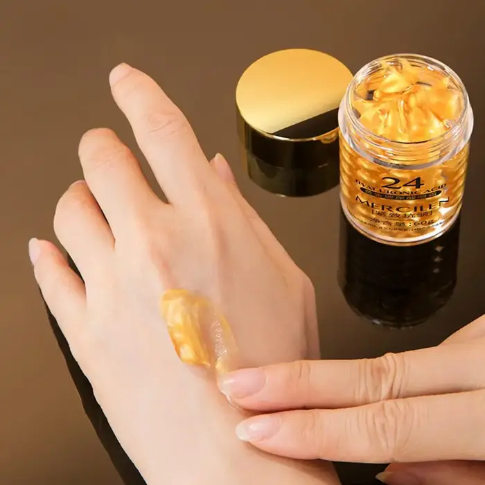 1/2PCS Mercilen Crème pour les yeux à l'acide hyaluronique 24K Or