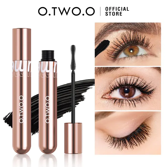 O.TWO.O Mascara imperméable à l'eau 4D soie fibres bouclage Volume cils épais allongement nourrir Extension