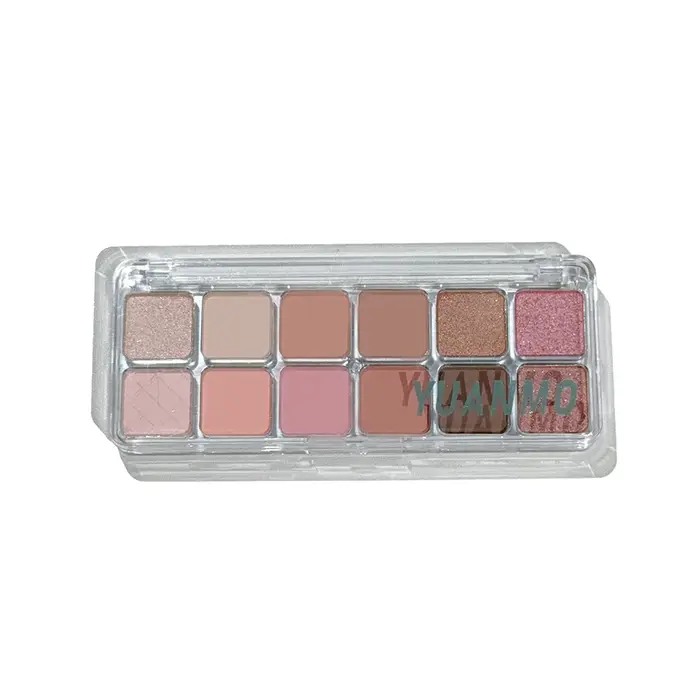 Palette de fards à paupières rose 12 couleurs – versions mates et brillantes, adaptée à la fois la n