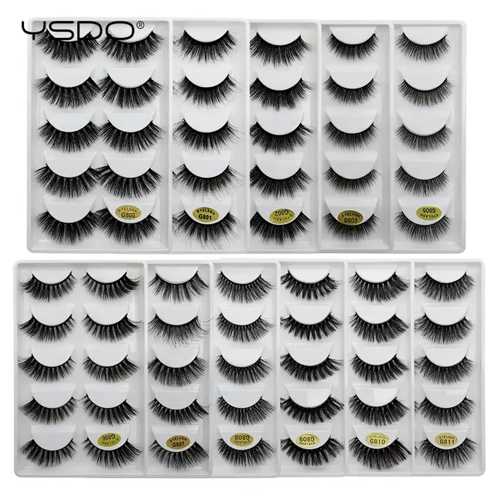YSDO 3/5 paires 3D vison cils cheveux naturels faux