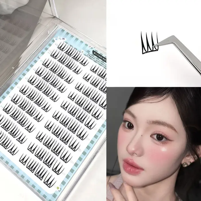 10 rangées coréen fille groupe Style faux cils U forme vaporeux idole