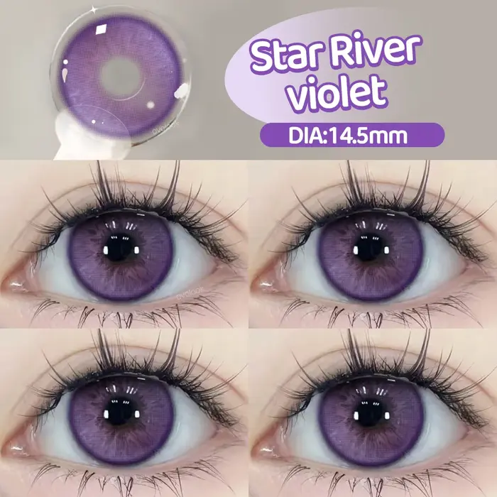 OVOLOOK-2PCS Myopie miles Lentilles De Contact Colorées Violet Halloween Lentille De Maquillage Mode