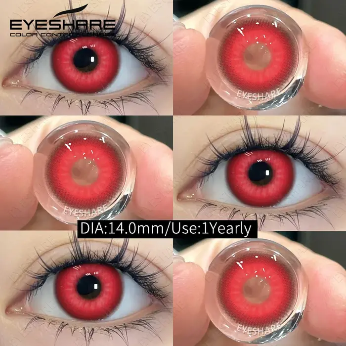 EYESHARE Halloween lentilles de contact rouges 2 pièces