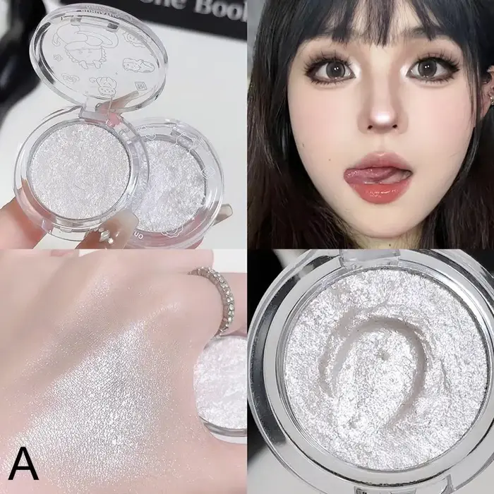 Palette de fards à paupières monochromes noir mat et blanc, illuminateur pour le visage, contouring 