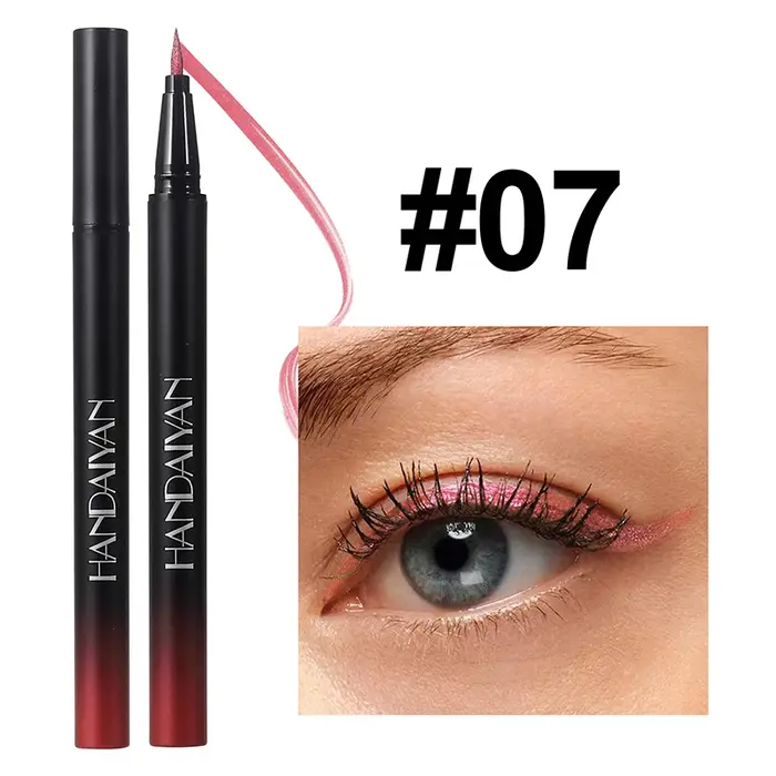 Crayon Eyeliner Liquide Métallique Blanc Violet Ultra-fin Rose Stylo pour les Yeux Séchage Rapide Paillettes Nacrées