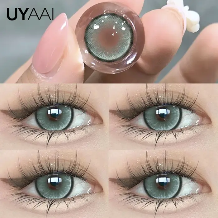 UYAAI nouvelles lentilles de Contact colorées pour les yeux mode coréenne Colorcon bleu feuilles de couleur