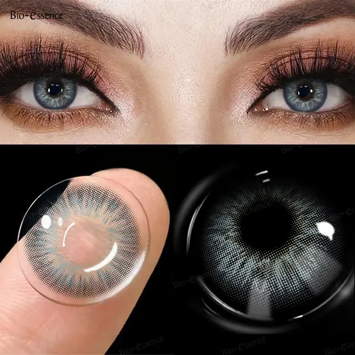 Bio-essence 1 paire de lentilles de contact colorées pour élèves, lentilles marron à la mode pour le maquillage, lentilles de cosplay, haute qualité, année des élèves naturels