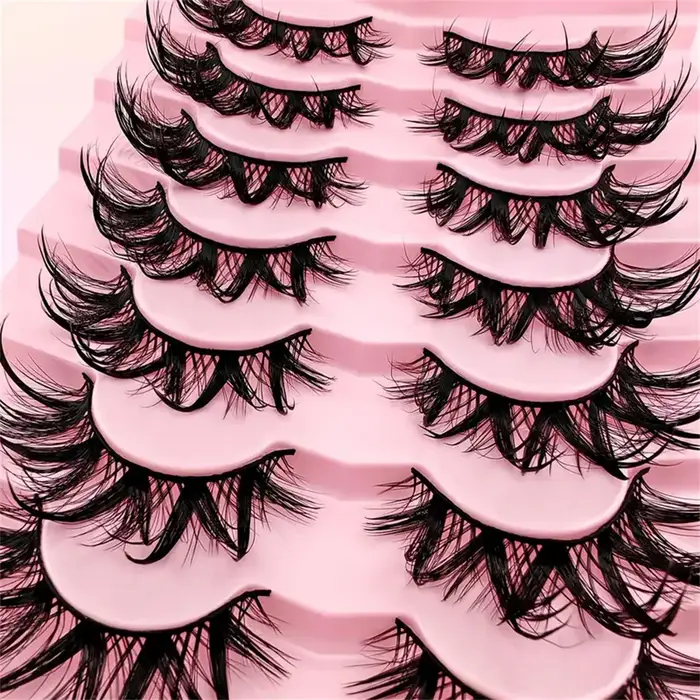 7 paires de cils Manga effet mouillé tendance