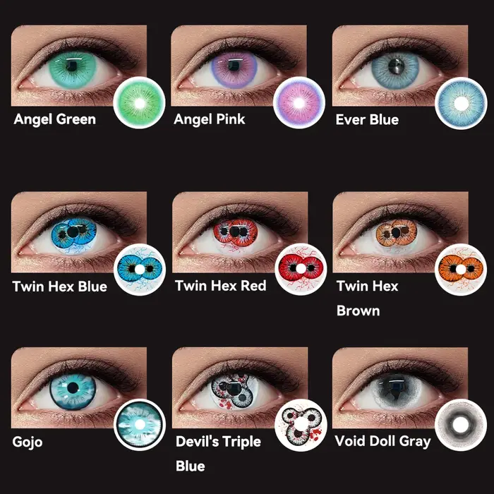 Visuashow Lentilles de contact colorées Effet Œil Démoniaque Horreur
