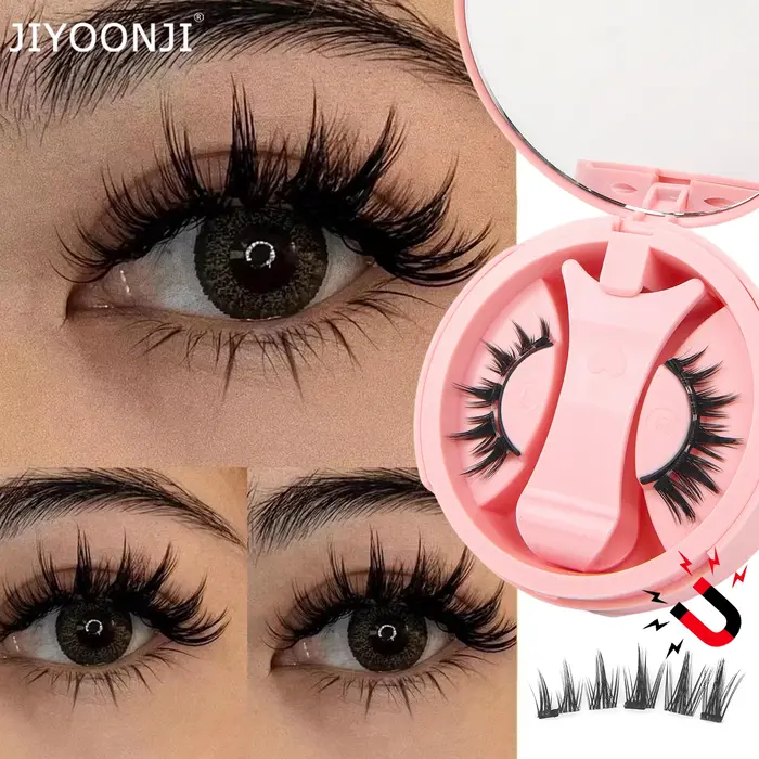 1 paire de faux cils magnétiques de style anime, ensemble de cils magnétiques réutilisables, impermé