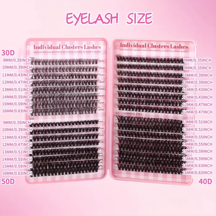 640 extensions de cils - Rouleau D, 9-18 mm, épaisseur 30D-80D, parfait pour les yeux de chat, les y