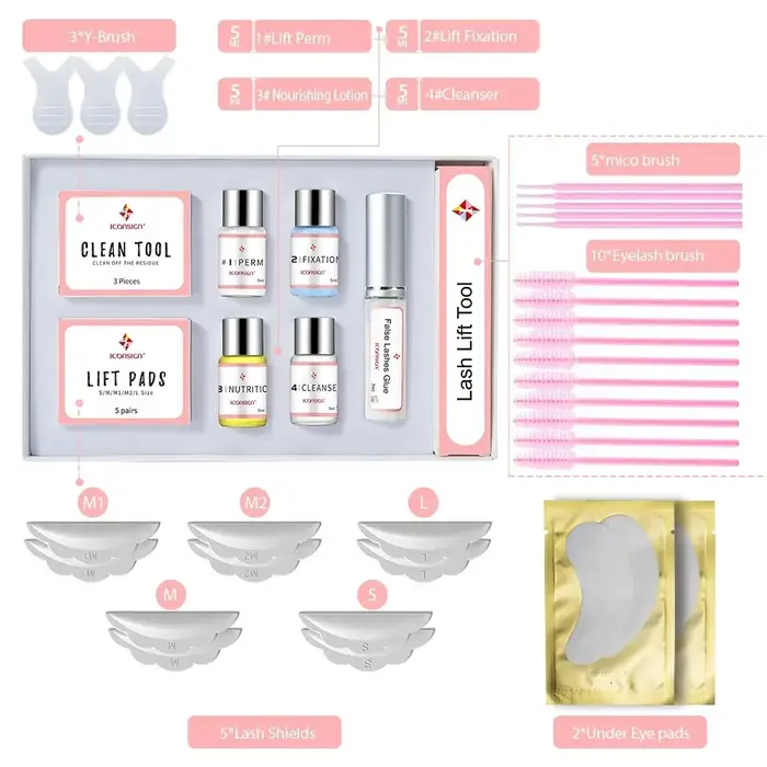 Kit de levage de cils, rehausseur de cils