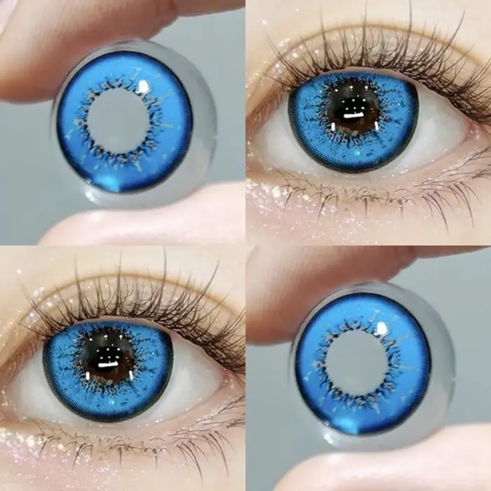 VISUASHOW Lentilles de contact colorées Love Words, usage semi-annuel, hybrides, naturelles, pour co