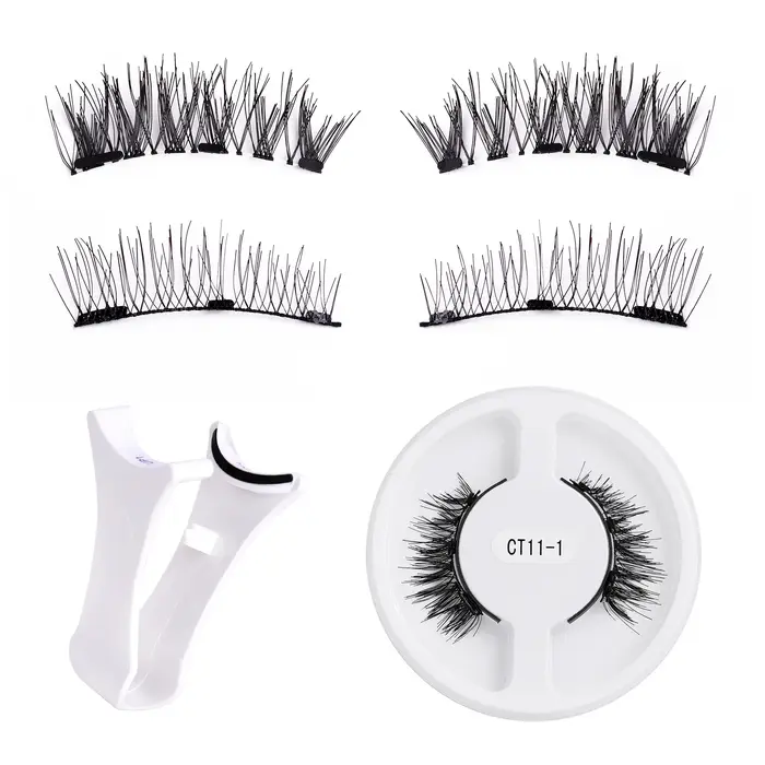 1 paire de kit de cils magnétiques réutilisables – Application facile, faux cils sans colle avec ens